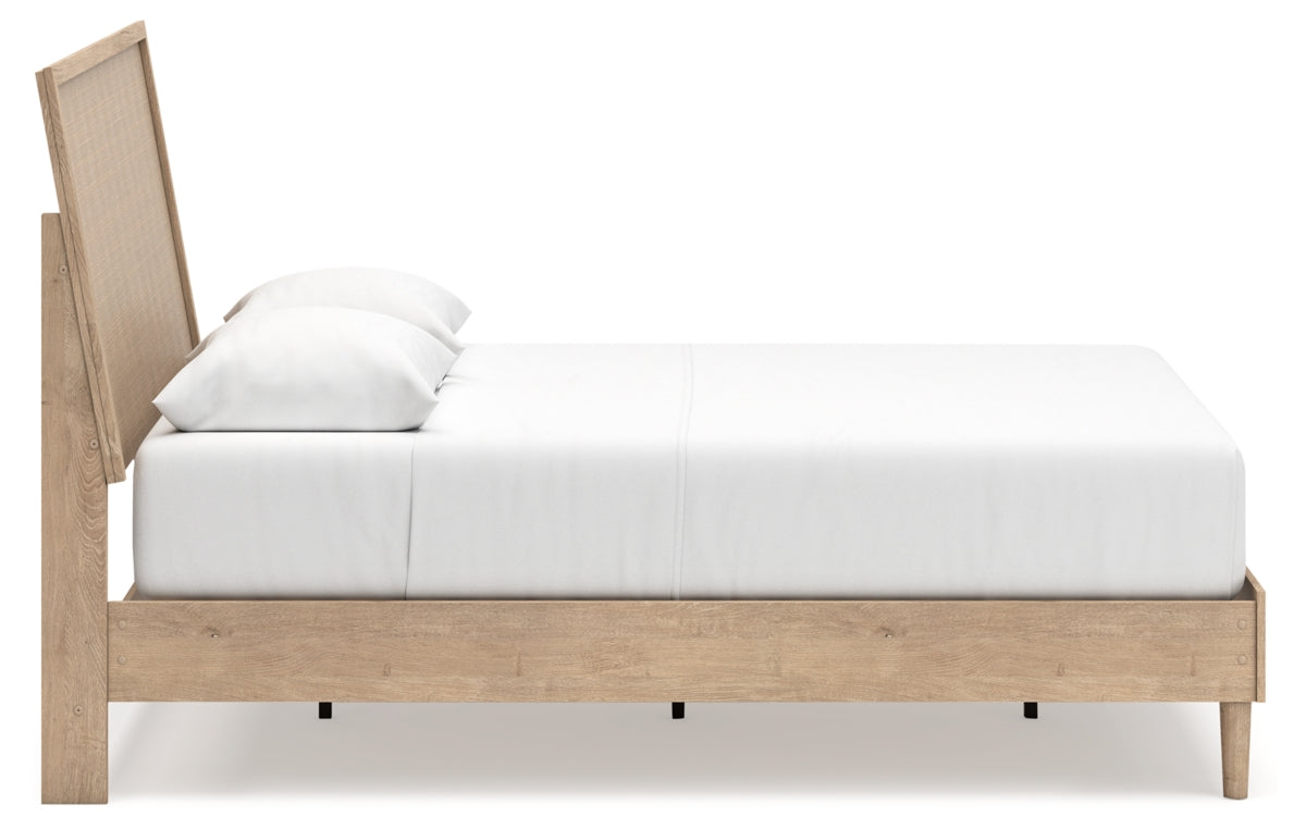 Cielden Queen Panel Bed with Mirrored Dresser, Chest and Nightstand