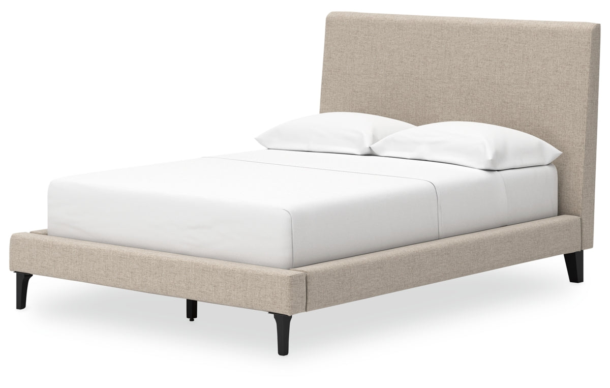 Cielden Full Upholstered Bed with Roll Slats, Dresser, Mirror and Chest