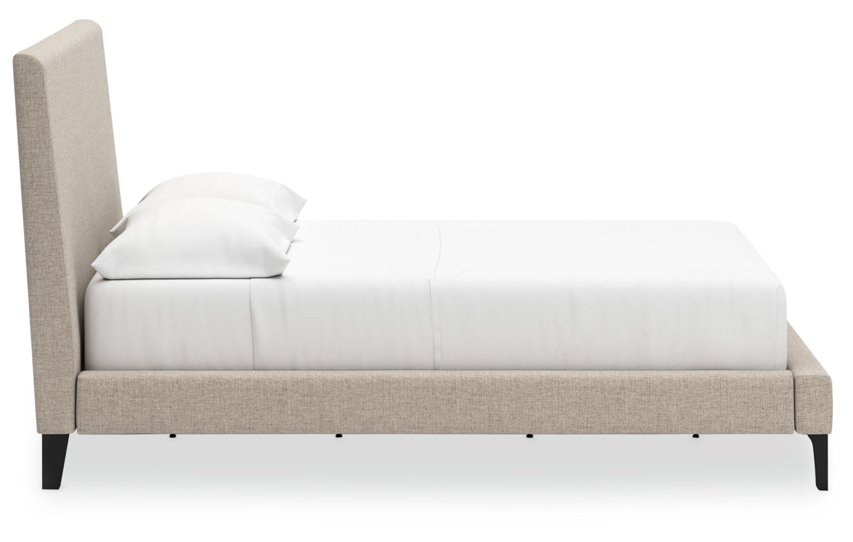 Cielden Full Upholstered Bed with Roll Slats, Dresser, Mirror, Chest and Nightstand