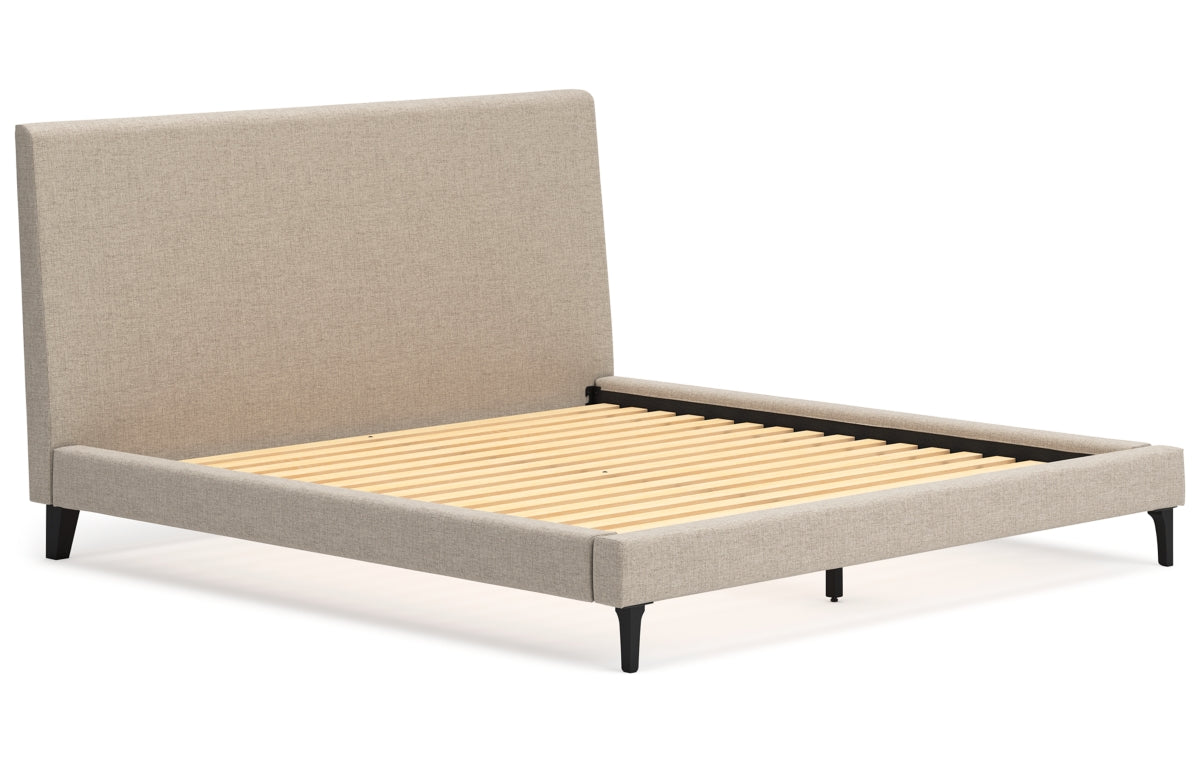 Cielden King Upholstered Bed with Roll Slats