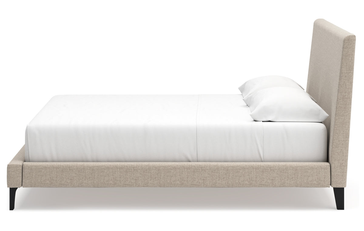 Cielden King Upholstered Bed with Roll Slats, Dresser, Mirror and Nightstand