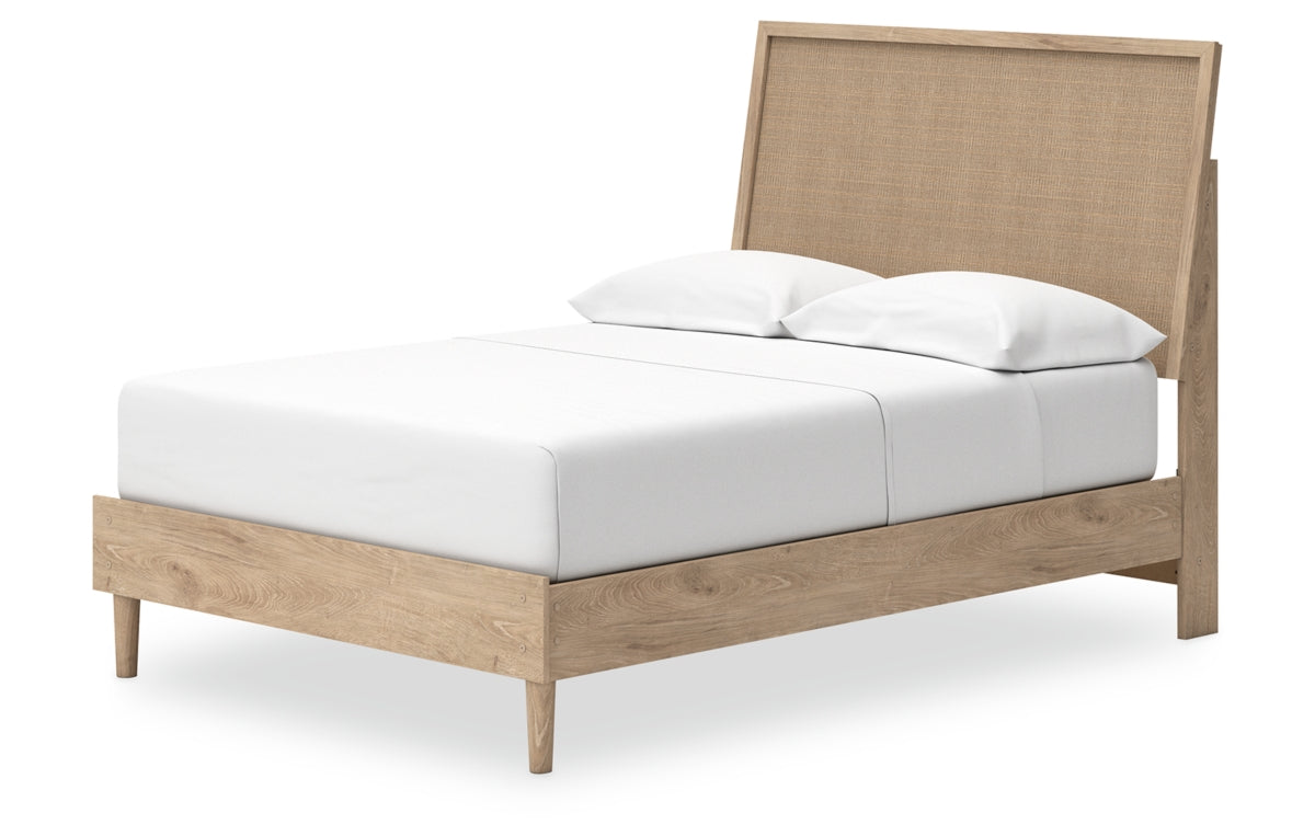 Cielden Full Panel Bed with Mirrored Dresser