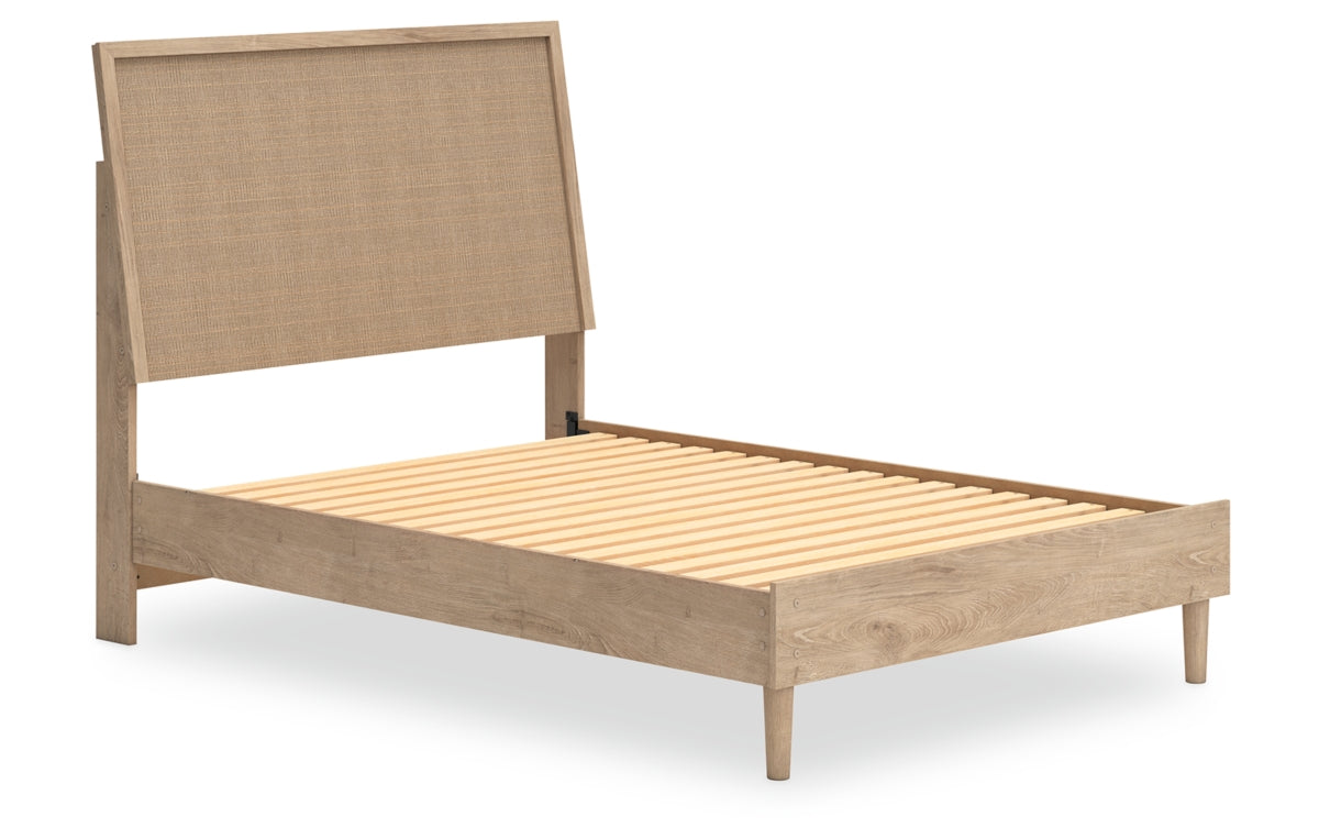 Cielden Full Panel Bed with Mirrored Dresser and Nightstand