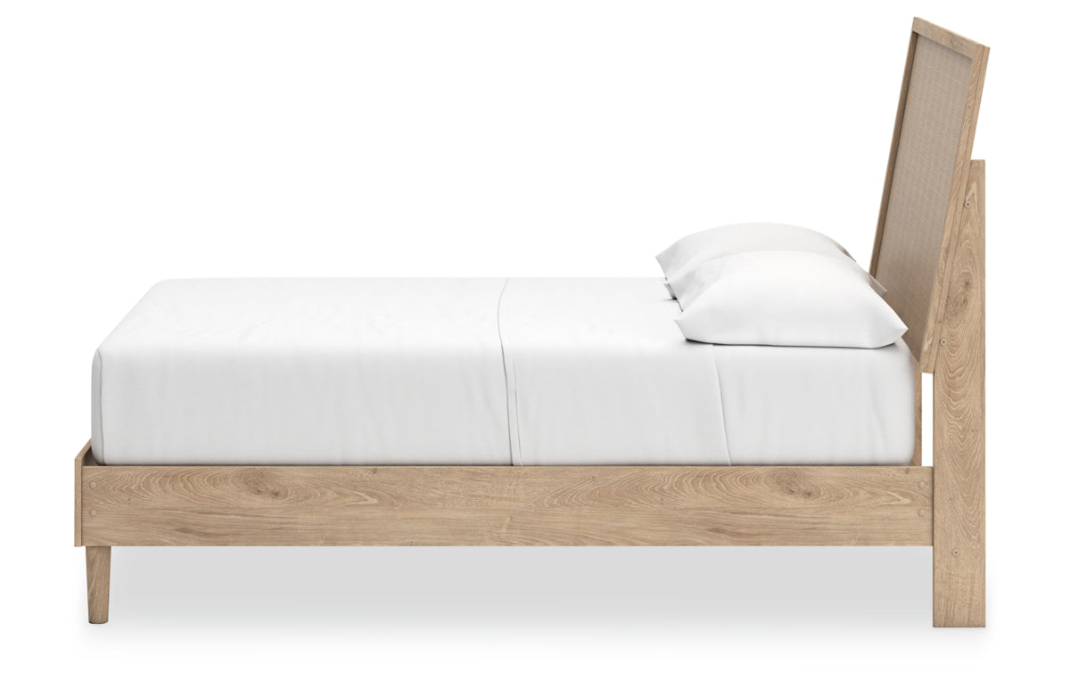 Cielden Full Panel Bed with Mirrored Dresser