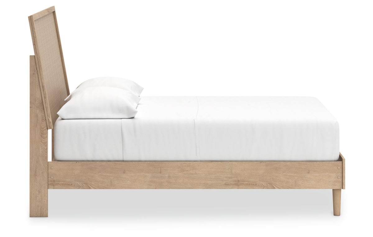 Cielden Full Panel Bed with Mirrored Dresser