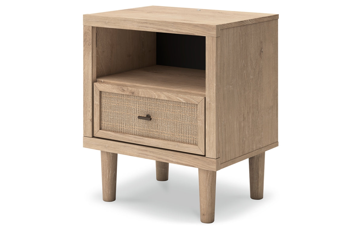 Cielden Queen Upholstered Bed with Roll Slats, Dresser, Mirror, Chest and Nightstand