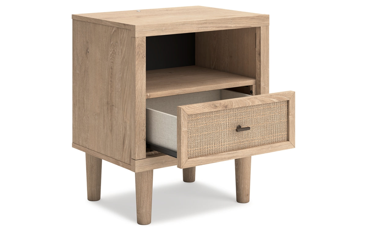 Cielden King Upholstered Bed with Roll Slats, Dresser, Mirror and Nightstand
