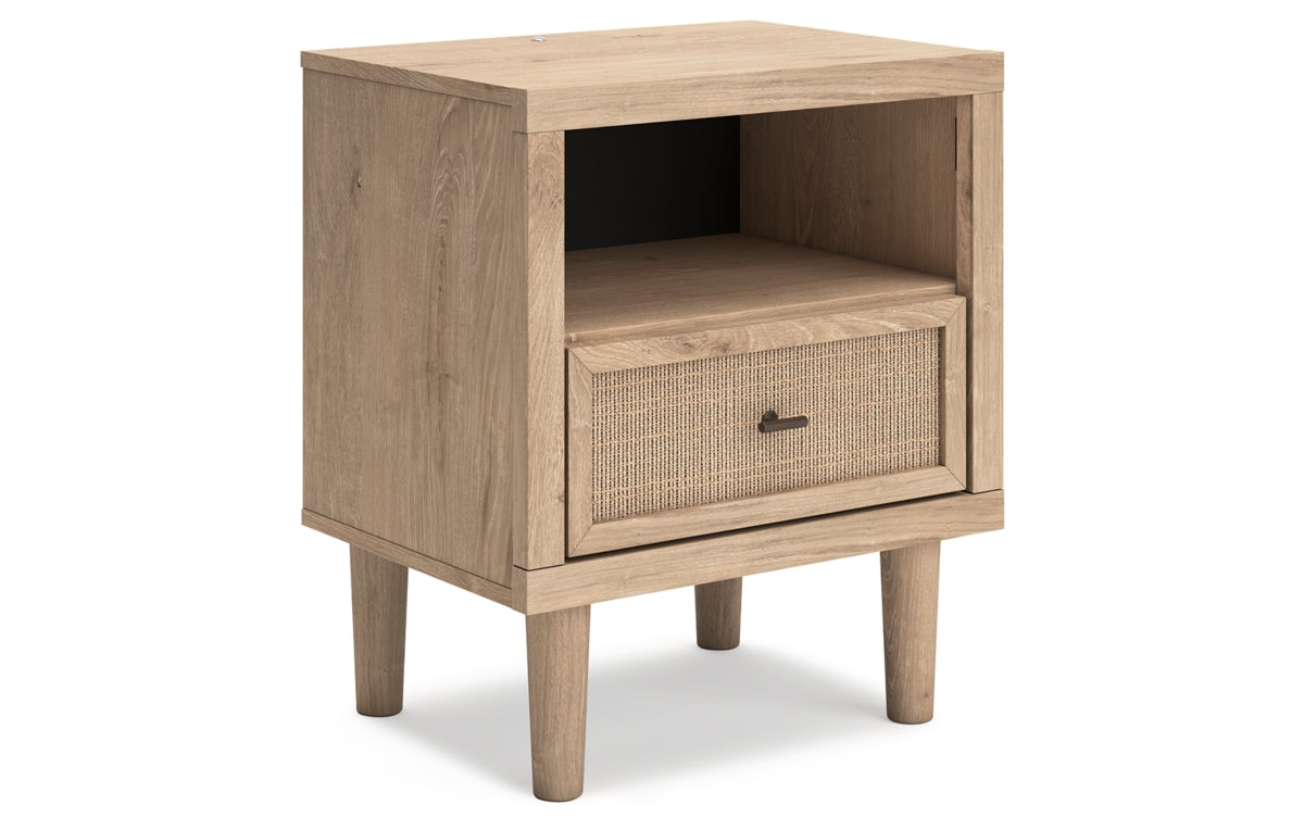 Cielden Queen Upholstered Bed with Roll Slats, Dresser, Mirror, Chest and Nightstand