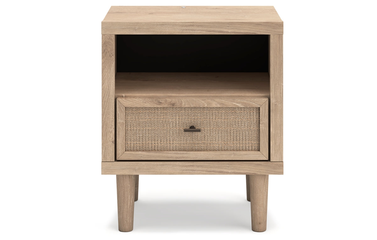 Cielden King Upholstered Bed with Roll Slats, Dresser, Mirror and Nightstand