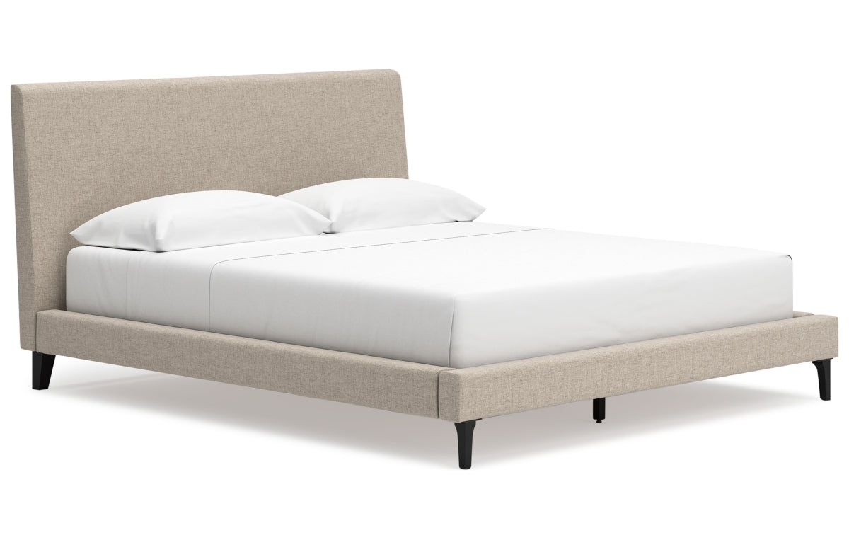 Cielden California King Upholstered Bed with Roll Slats, Dresser, Mirror and Chest