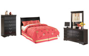 Huey Vineyard Full Sleigh Headboard with Mirrored Dresser and Chest