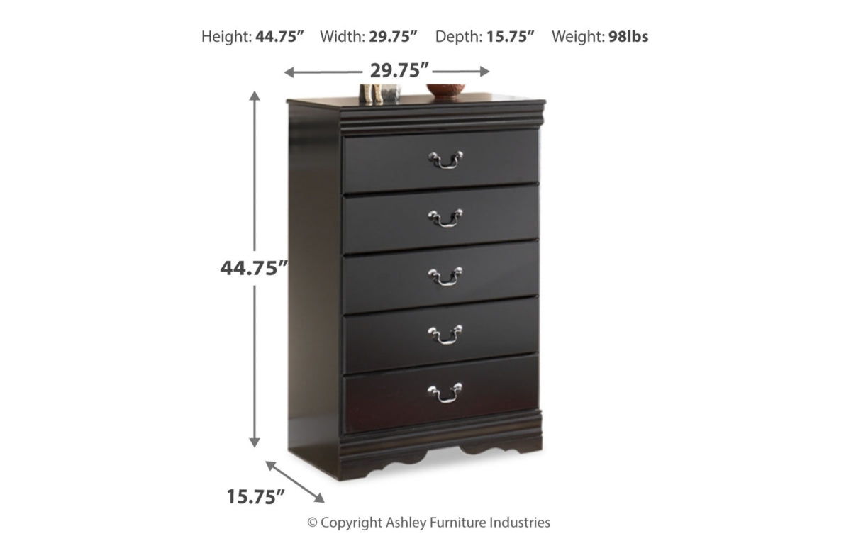 Huey Vineyard Queen Sleigh Bed with Mirrored Dresser and Nightstand