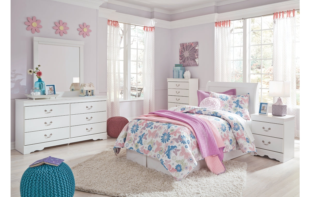 Anarasia Twin Sleigh Headboard, Dresser and Mirror