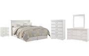 Anarasia Queen Sleigh Headboard, Dresser, Mirror, Chest and Nightstand