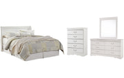 Anarasia Queen Sleigh Headboard, Dresser, Mirror and Chest
