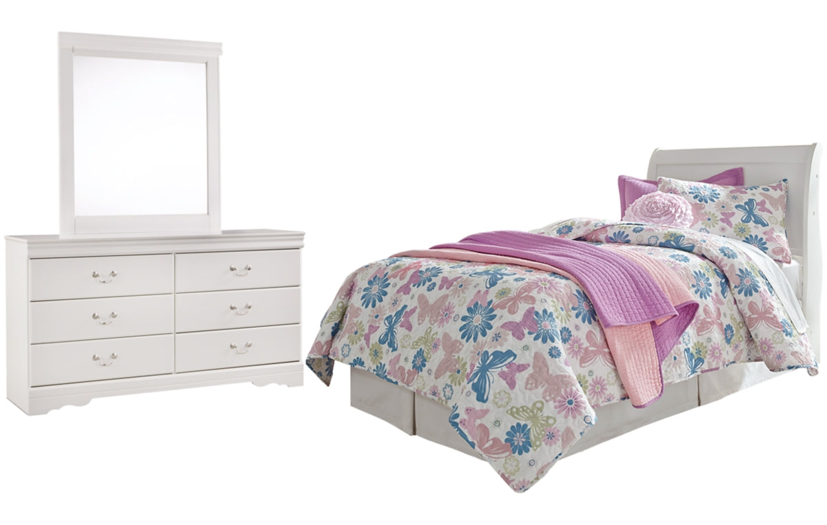 Anarasia Twin Sleigh Headboard, Dresser and Mirror