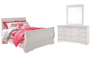 Anarasia Full Sleigh Bed with Mirrored Dresser
