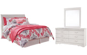 Anarasia Full Sleigh Headboard with Mirrored Dresser
