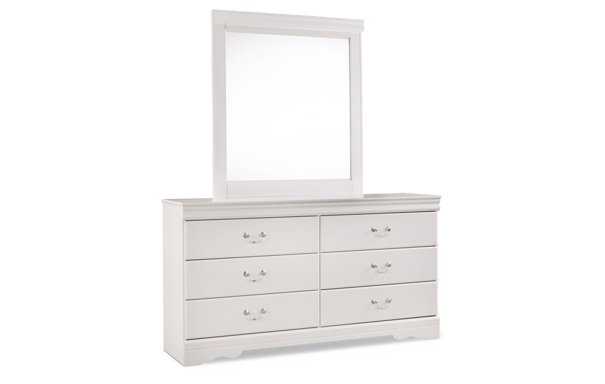 Anarasia Full Sleigh Headboard with Mirrored Dresser