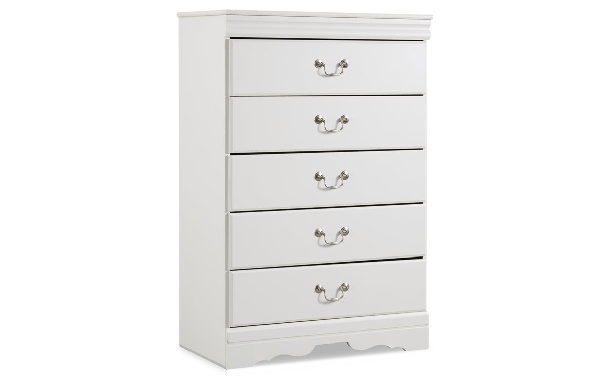 Anarasia Full Sleigh Headboard, Dresser, Mirror, Chest and Nightstand