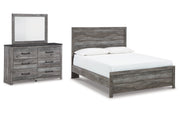 Bronyan Queen Panel Bed with Mirrored Dresser