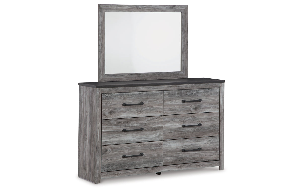 Bronyan Queen Panel Bed with Mirrored Dresser