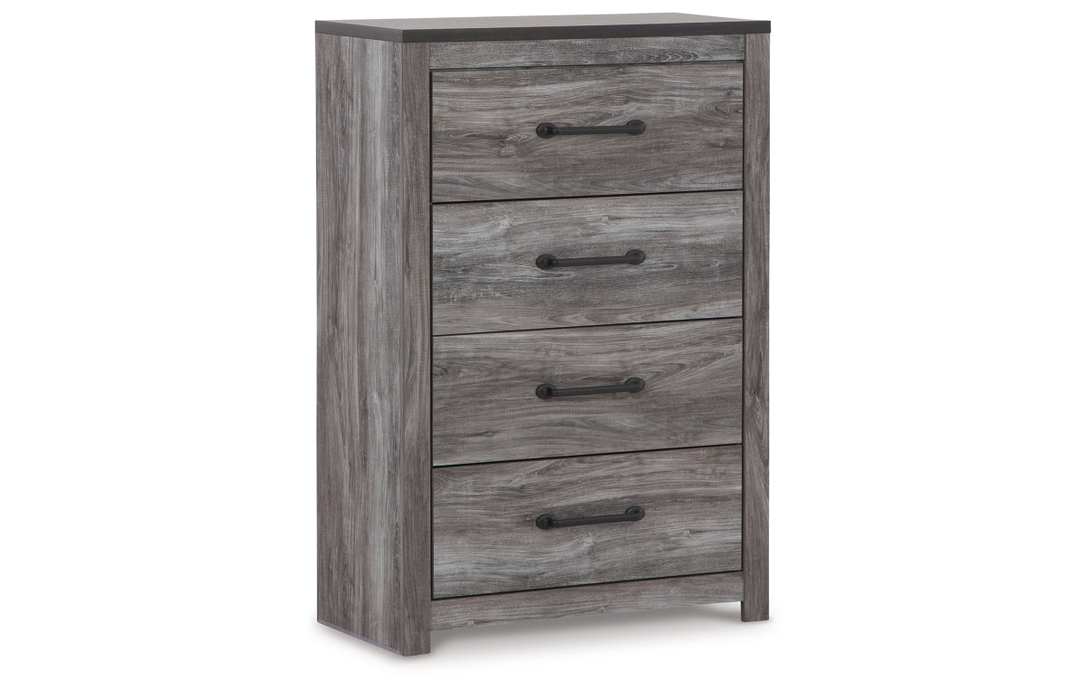 Bronyan Queen Panel Bed with Mirrored Dresser, Chest and Nightstand