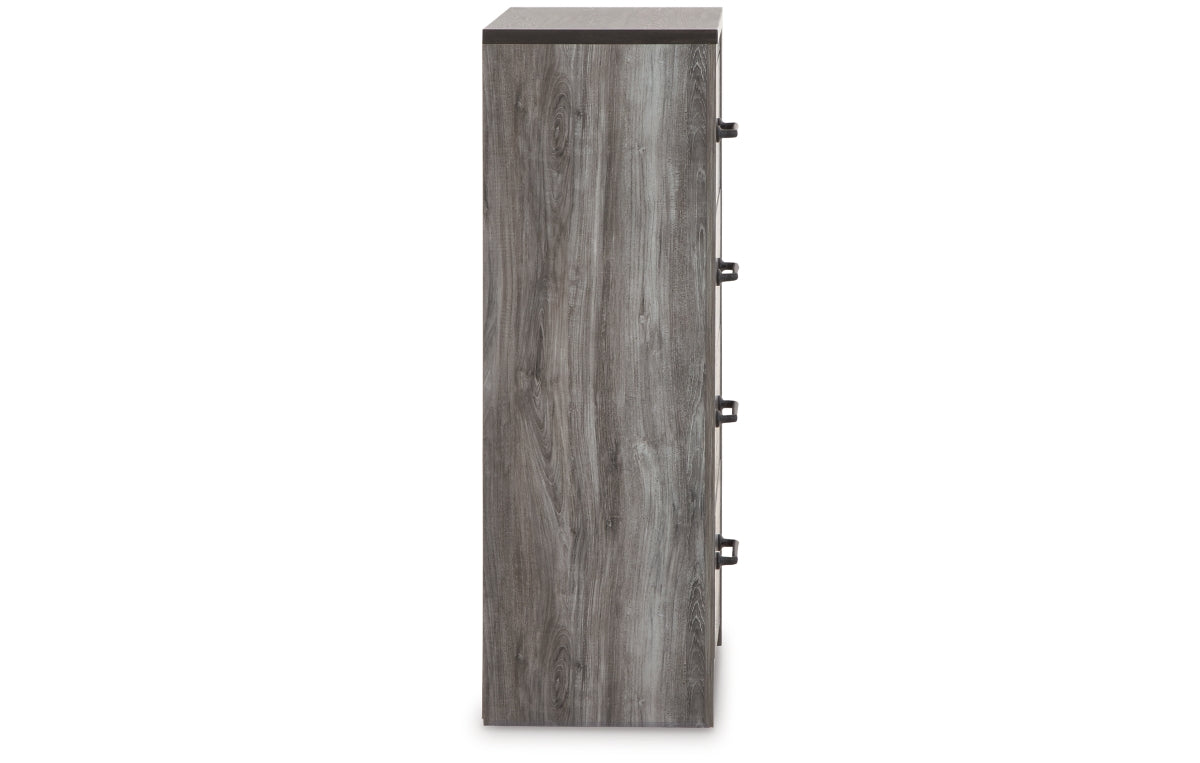 Bronyan King Panel Bed with Mirrored Dresser and Chest