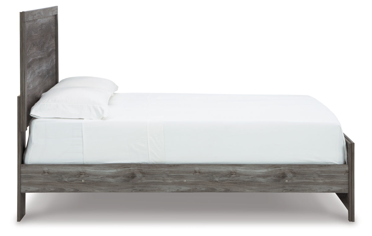 Bronyan Queen Panel Bed with Mirrored Dresser and Chest