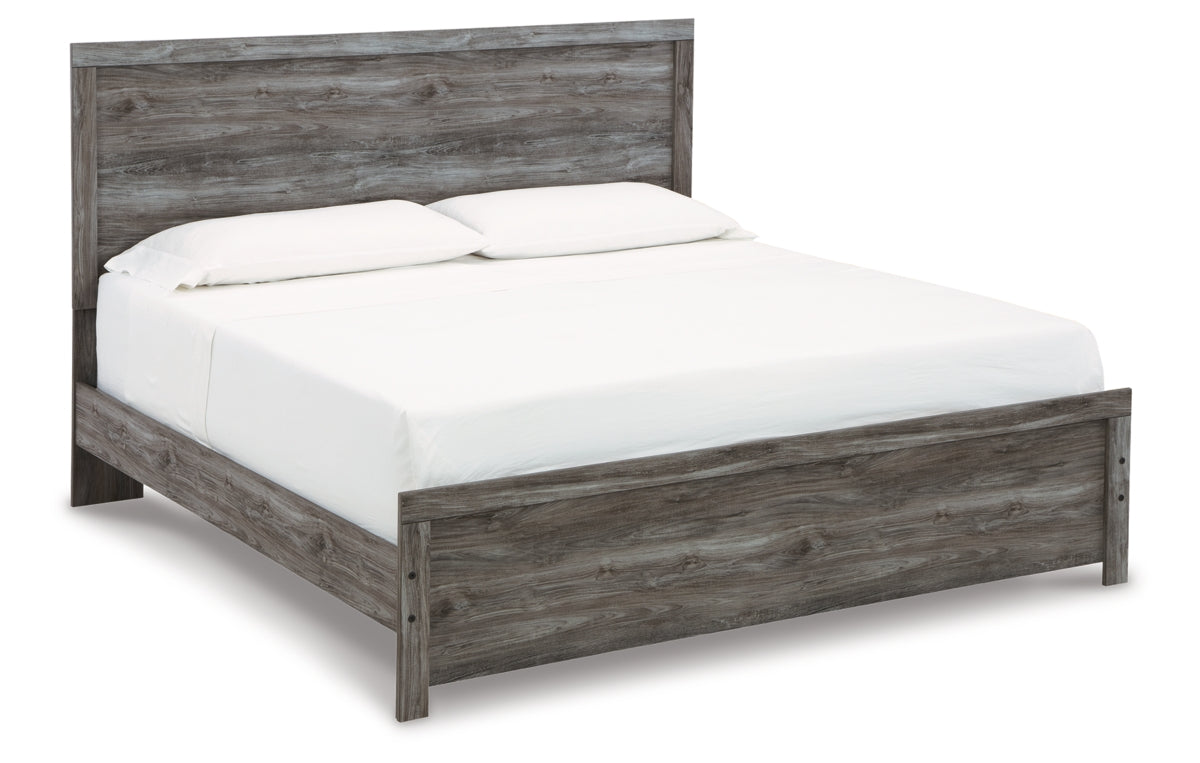 Bronyan King Panel Bed with Mirrored Dresser