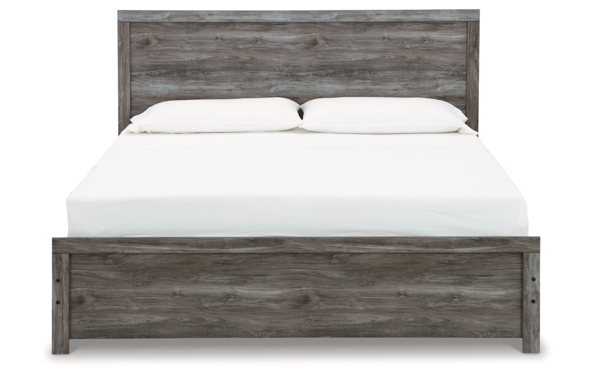 Bronyan King Panel Bed with Mirrored Dresser