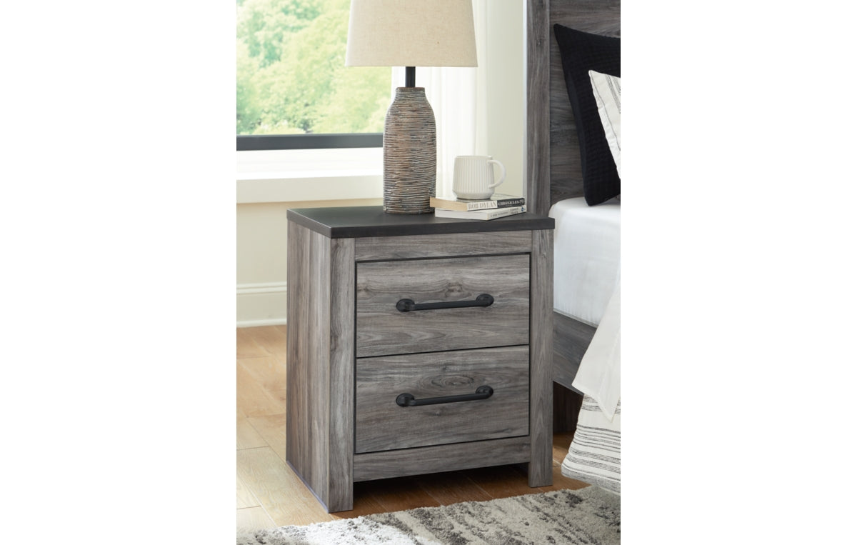 Bronyan Queen Panel Bed with Mirrored Dresser, Chest and Nightstand