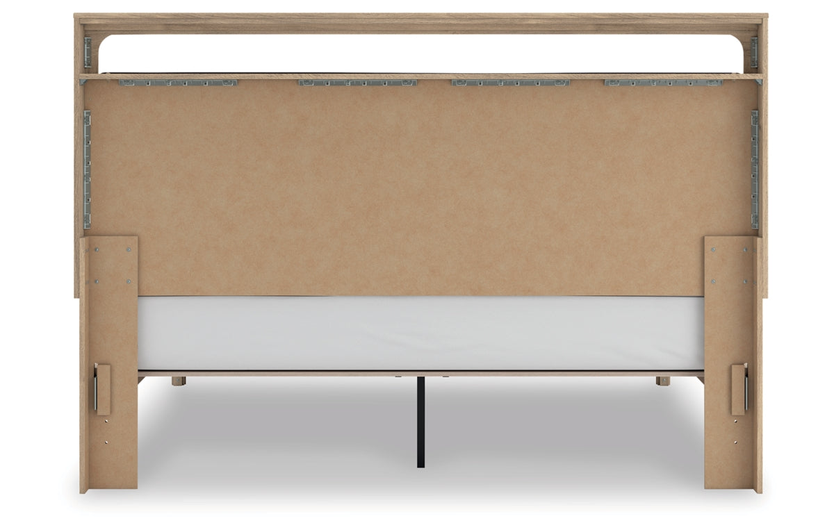 Kinlanni King Upholstered Platform Bed, Dresser and Mirror