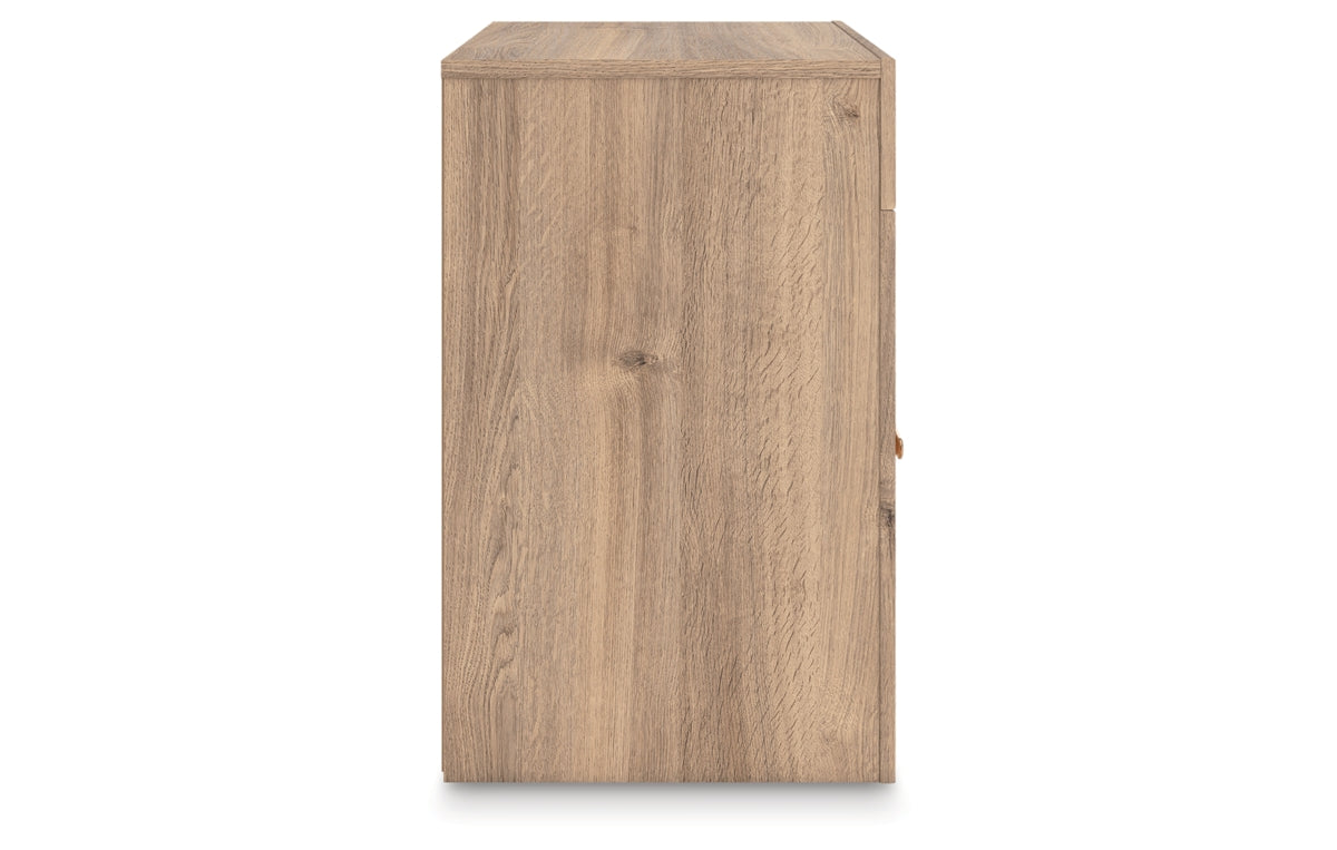 Kinlanni King Upholstered Panel Bed, Dresser, Mirror and Nightstand
