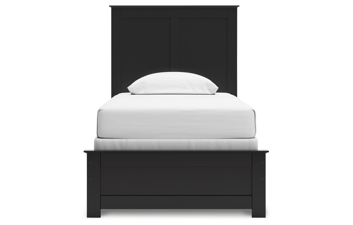 Maribel Twin Panel Bed with Mirrored Dresser and Nightstand