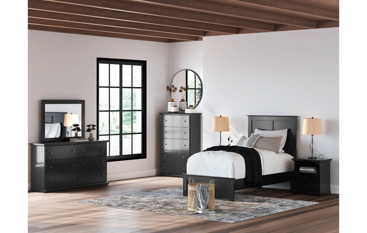 Maribel Queen Panel Bed, Dresser, Mirror and Nightstand