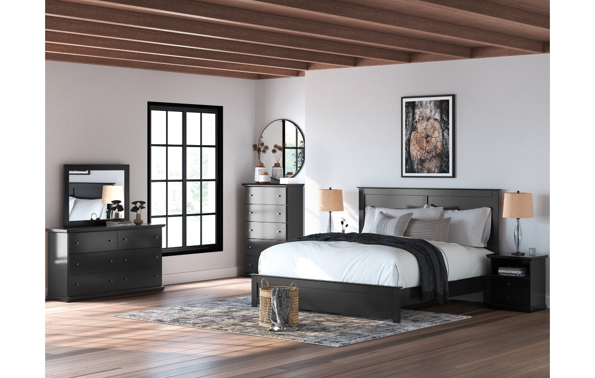 Maribel King Panel Bed, Dresser, Mirror and Nightstand