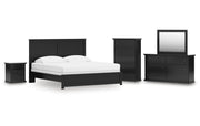 Maribel King Panel Bed, Dresser, Mirror, Chest and Nightstand