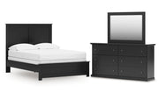 Maribel Full Panel Bed with Mirrored Dresser