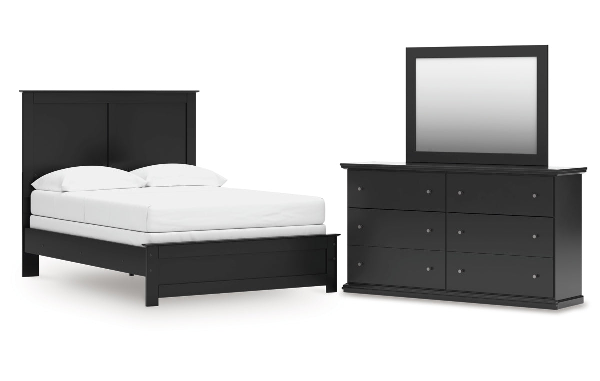 Maribel Full Panel Bed, Dresser and Mirror