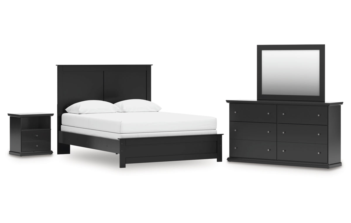 Maribel Queen Panel Bed, Dresser, Mirror and Nightstand