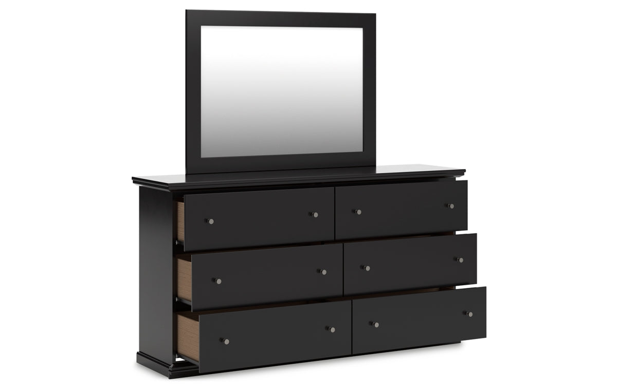 Maribel Full Panel Bed, Dresser, Mirror and Chest