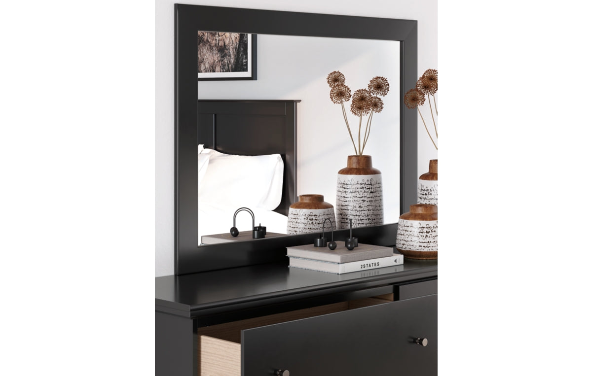 Maribel Twin Panel Bed with Mirrored Dresser and Nightstand