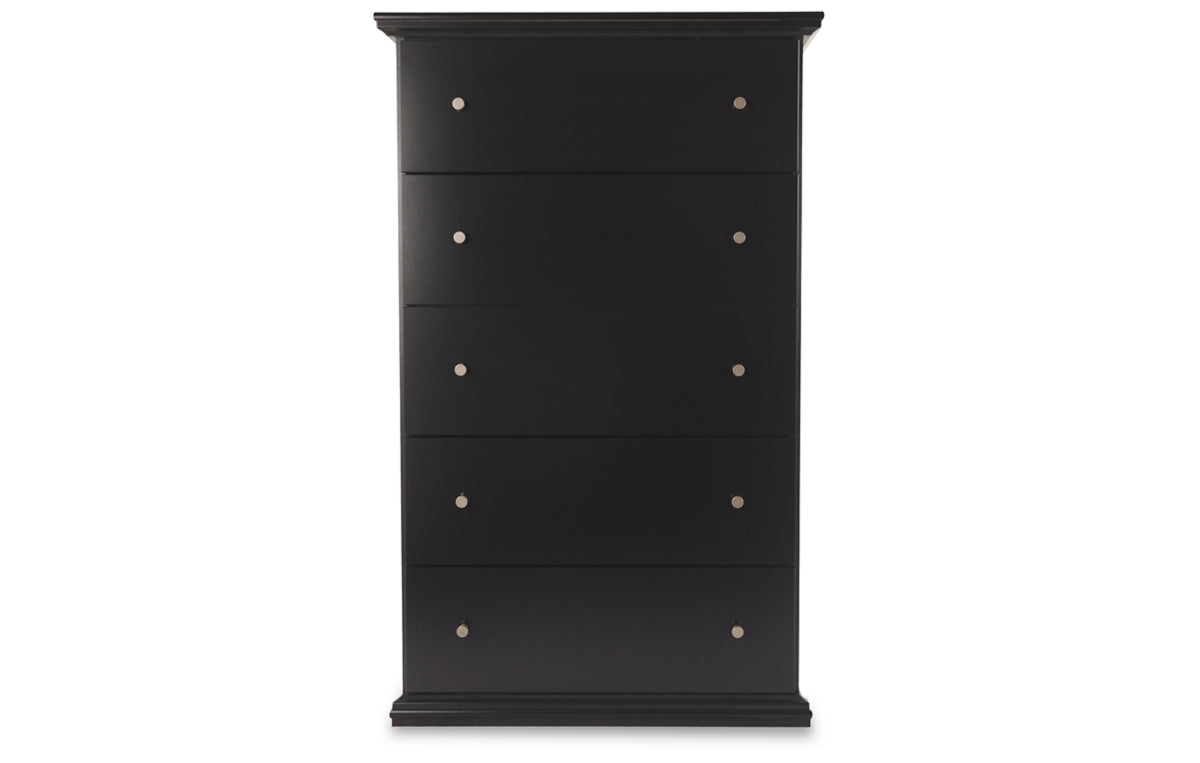 Maribel Queen Panel Bed, Dresser, Mirror, Chest and Nightstand