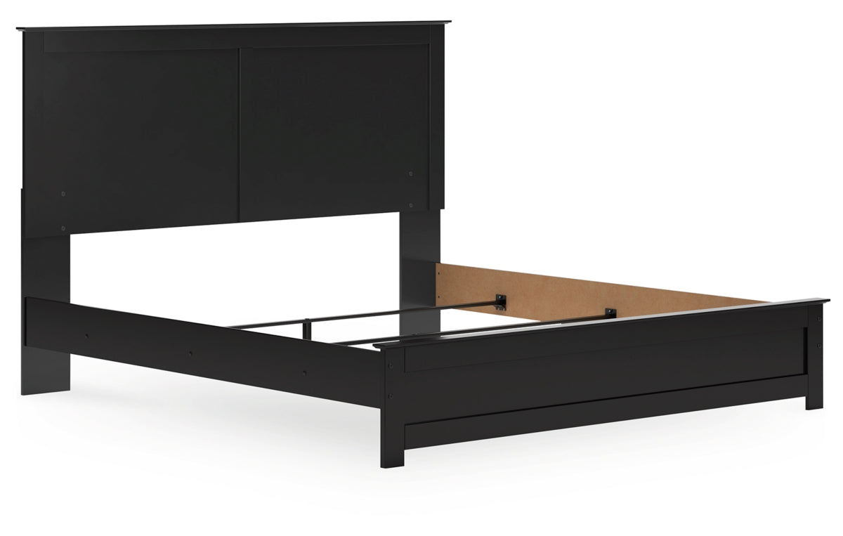 Maribel King Panel Bed with Mirrored Dresser and Chest