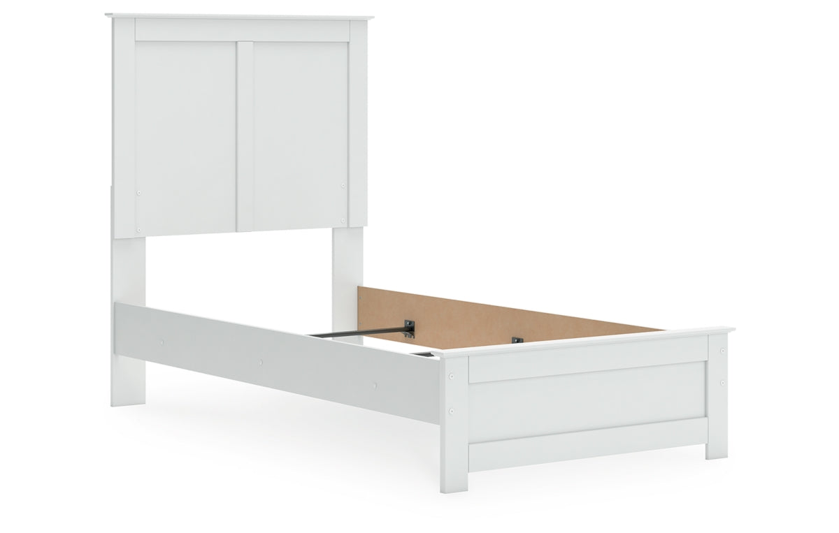 Bostwick Shoals Twin Panel Bed with Mirrored Dresser, Chest and Nightstand