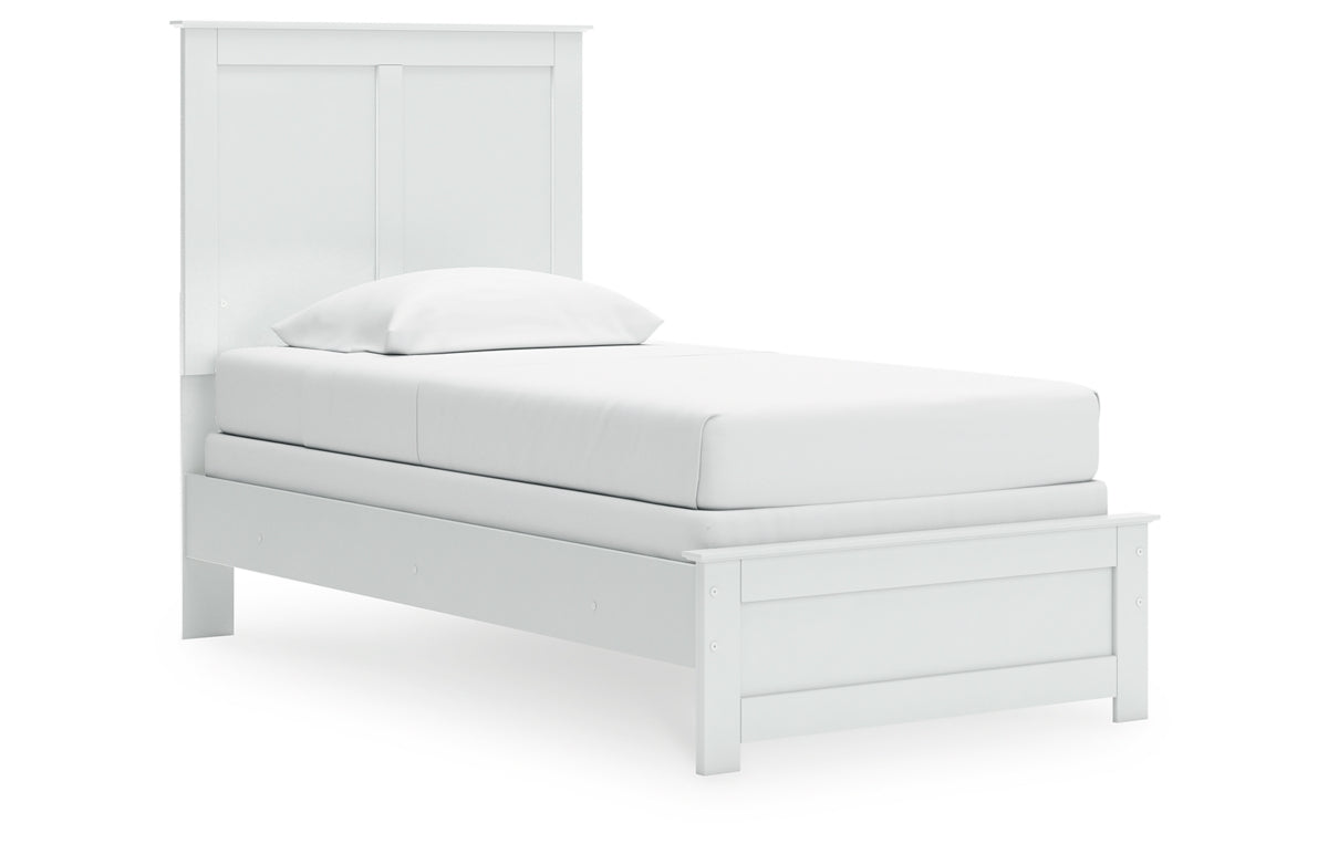 Bostwick Shoals Twin Panel Bed with Mirrored Dresser, Chest and Nightstand