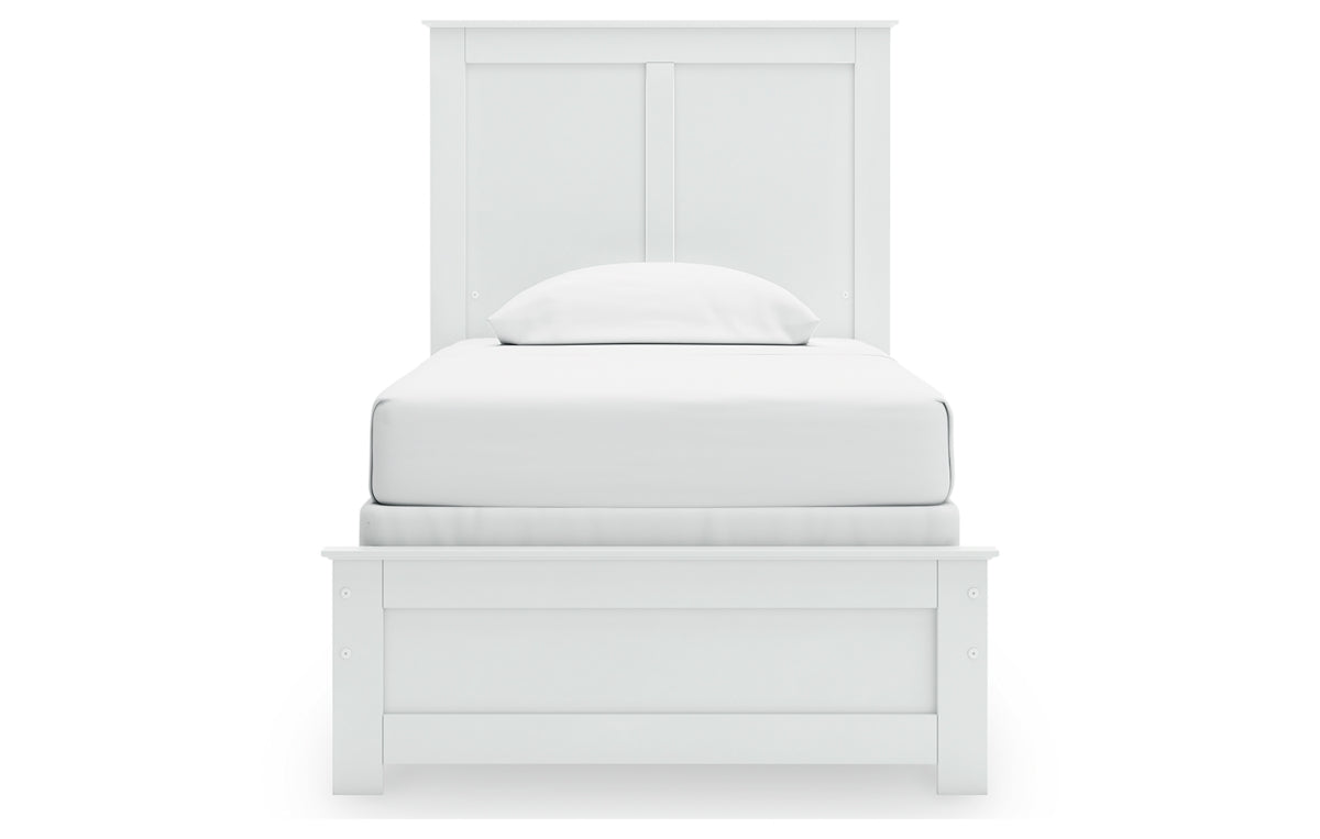 Bostwick Shoals Twin Panel Bed with Mirrored Dresser, Chest and Nightstand