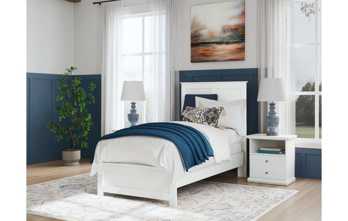 Bostwick Shoals Twin Panel Bed with Mirrored Dresser, Chest and Nightstand