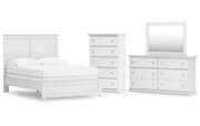 Bostwick Shoals Full Panel Bed, Dresser, Mirror and Chest